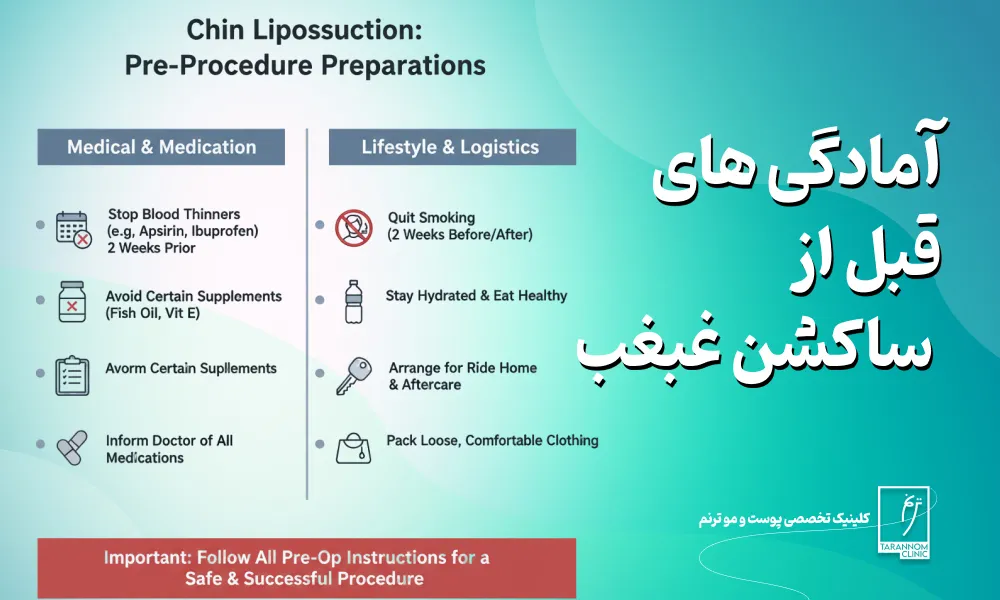 آمادگی های قبل از ساکشن غبغب